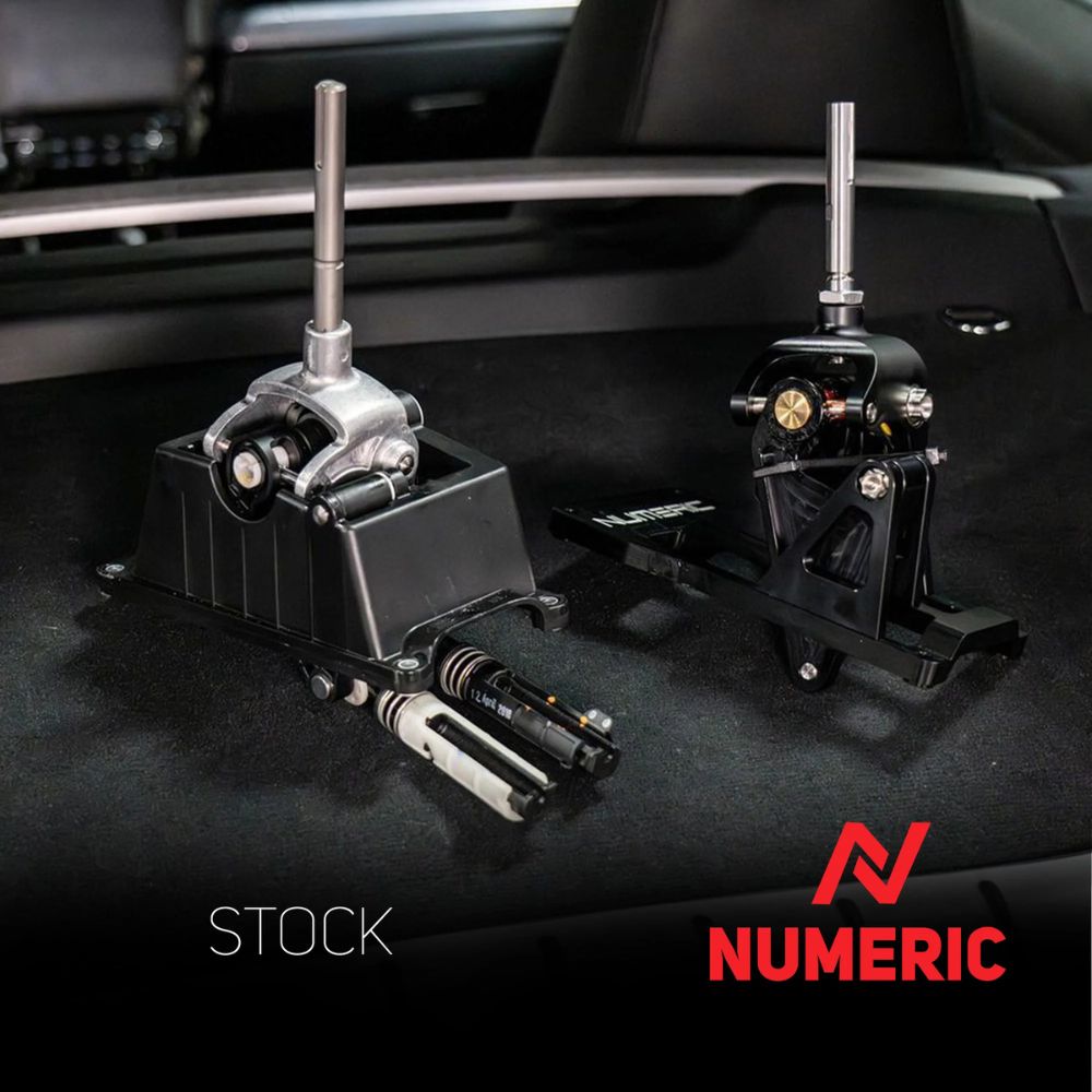Stock Porsche shifter compared with the Numeric Racing shifter